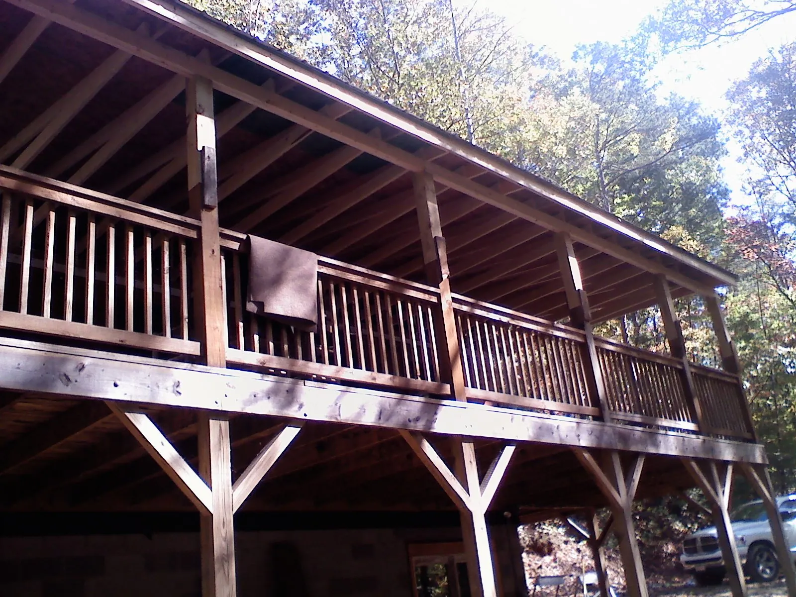 Timber framing under a new elevated porch and deck — Roof Leak Repair in Bear Mountain by Roofing Brothers